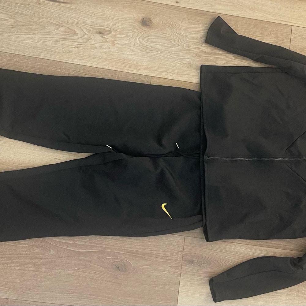 Nike Black Tracksuit with Yellow Swoosh